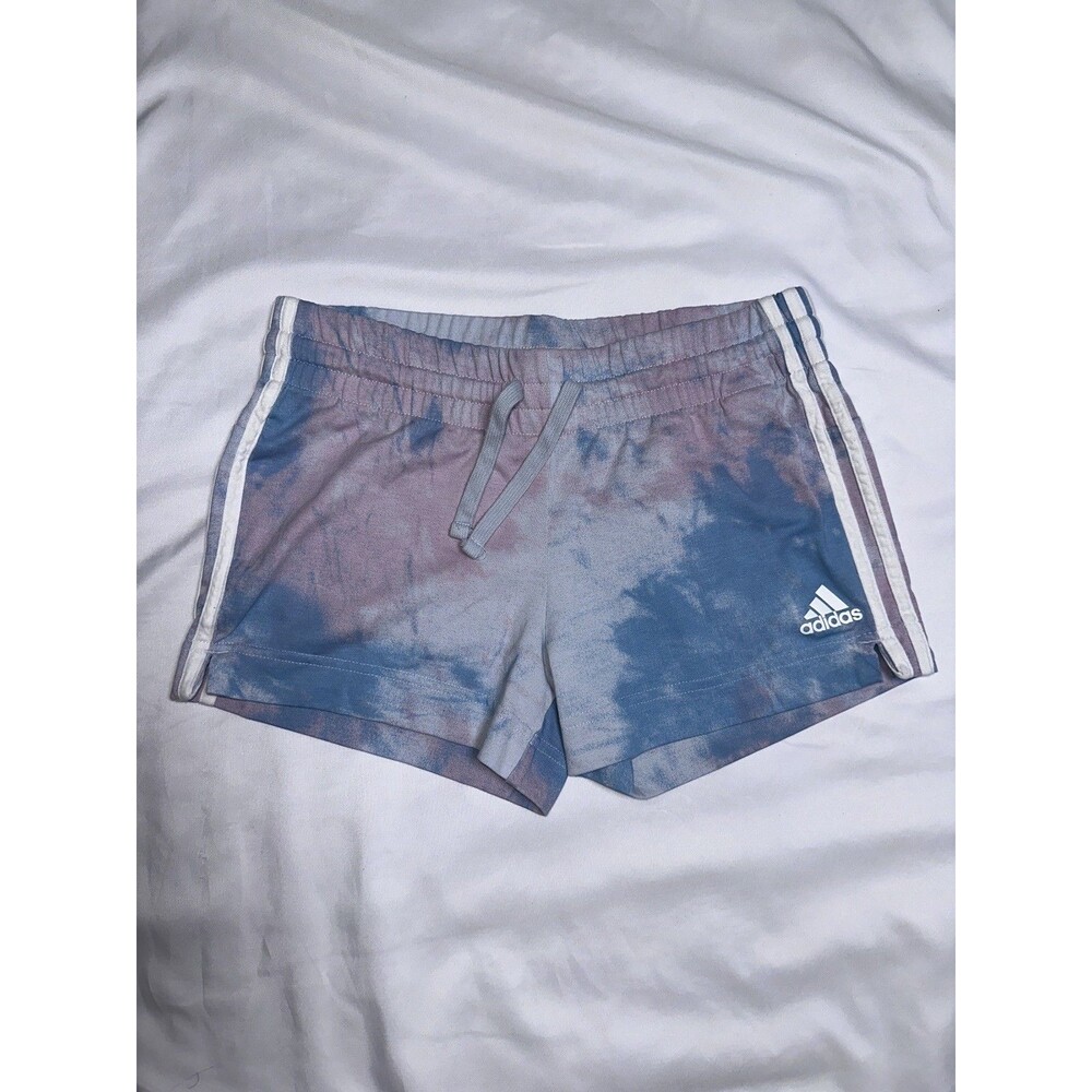 Adidas Womens S Tie Dye Athletic Running Shorts Pastel Blue Pink S Fit Lounge
